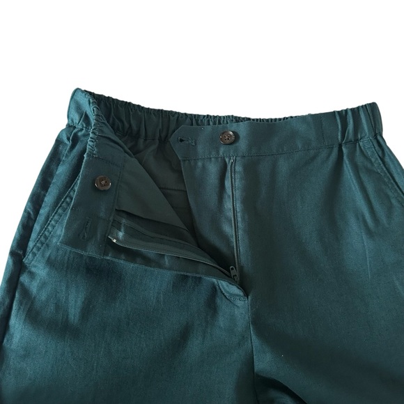 Banana Republic Factory Linen Blend Dark Teal Tapered Trousers Size Small - Picture 7 of 12